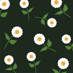 Flower Vector summer seamless pattern garden botanical