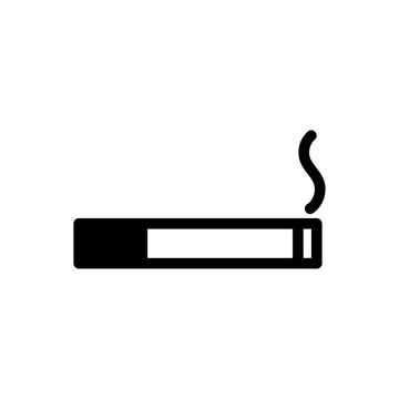 Smoking cigarette icon vector. Flat design style on white background. Smoking logo illustration.
