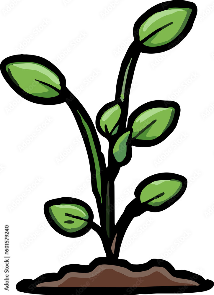 Wall mural plant growing png graphic clipart design