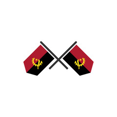 Angola flags icon set, Angola independence day icon set vector sign symbol