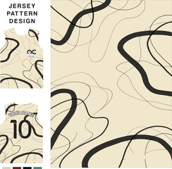 Abstract curl concept vector jersey pattern template for printing or sublimation sports uniforms football volleyball basketball e-sports cycling and fishing Free Vector.
