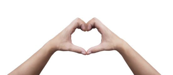 hands forming a heart on a transparent background png