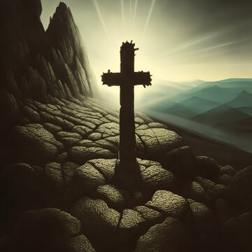 Cross on the top of the mountain. Highland Holiness: Cross on the Pinnacle