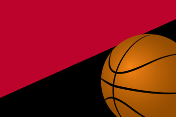 Obraz premium basketball with color theme background of professional basketball team. vector of red and black bakcground for basketball team
