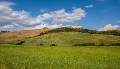 Fototapeta premium Tuscany landscape in the spring season with the farmhouse - Tuscany region in the central Italy