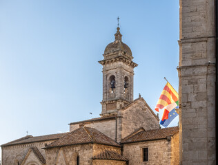 Fototapeta na wymiar The historic Romanesque church of San Quirico d'Orcia, Tuscany region in central Italy - Europe