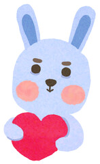 cute cartoon drawings rabbit holding heart love