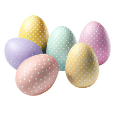 Easter eggs Isolated on a white background. Ai generated