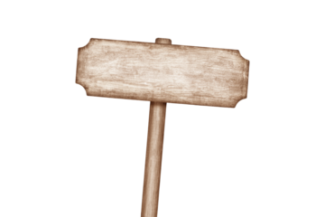 Old Wooden sign isolated on white