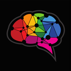 Colorful Brain Logo Vector illustration Artwork