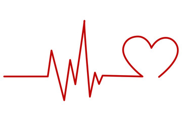 Heart Heartbeat Cardiogram Medical Transparent Background Vector Illustration Beat Healthcare Health Pulse Wave Hospital Wallpaper EKG ECG Electrocardiogram Signal Design Love Valentine’s Day Red Line