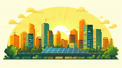 illustration of a colorful modern city