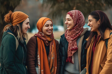 a group of diverse friends laughing together, generative AI