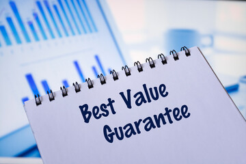 Notepads with the inscription Best Value Guarantee. Business concept
