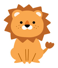 かわいいライオンの全身イラスト
