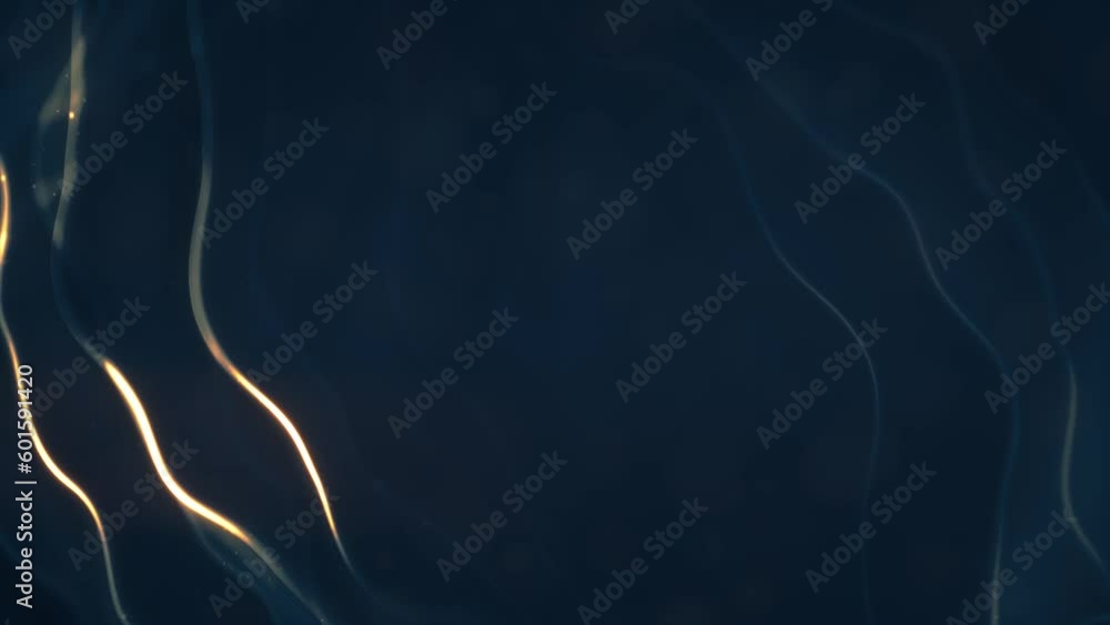 Poster yellow and blue beautiful flickering curved lines abstract bokeh background - loop video
