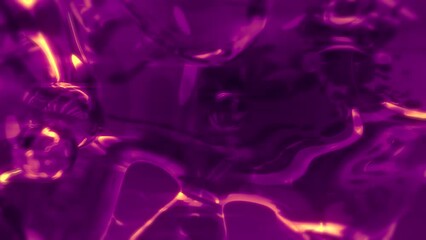 shining golden orange pellucid liquid meta spheres, on purple - loop video