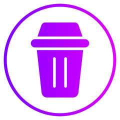 rubbish can gradient icon