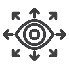 eye exercise icon, simple thin line icon 