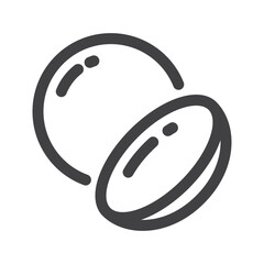 Contact lens icon, simple thin line icon