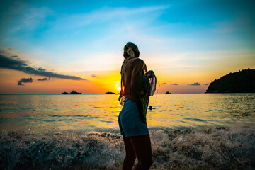Fototapeta premium person on the beach