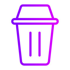 rubbish can gradient icon