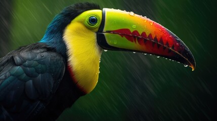 Fototapeta premium Keel-billed Toucan in the wild. Generative AI