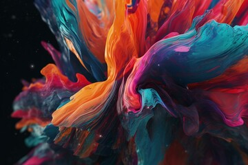 Abstract digital design featuring vibrant colors and flowing shapes. Generative AI