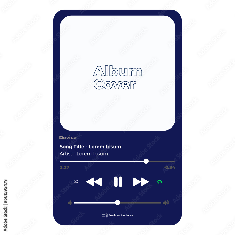 Fototapete music display theme: platform sample. spotify display template. joox. apple. iphone. google music. s