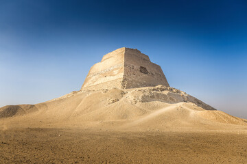 View of the Meidum Pyramid in Egypt - 601595460