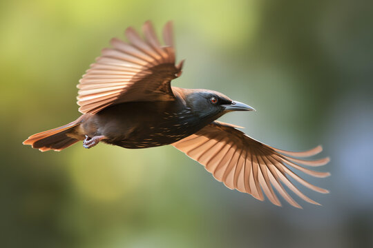 majestic bird in flight against a blurred background