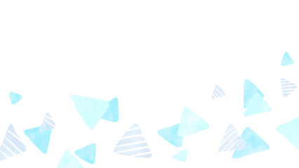 Fototapeta Abstract triangle, geometric pattern background, simple and cute hand drawn watercolor illustration / 抽象的な三角形、幾何学模様の背景、シンプルでかわいい手描きの水彩イラスト obraz