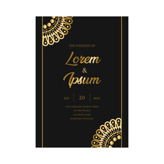 Luxury mandala wedding invitation card concept
