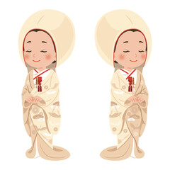 和髪　白無垢　綿帽子　女性