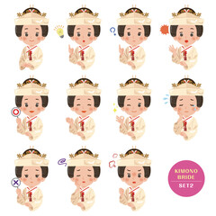 白無垢　女性　角隠し　表情セット1