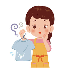 生乾きのニオイを気にする悩む女性