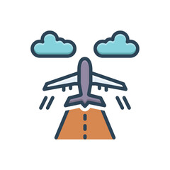 Color illustration icon for flights 