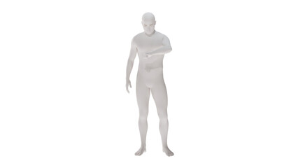 White plastic High resolution conceptual human 3D anatomy body 3d illustration isolated 