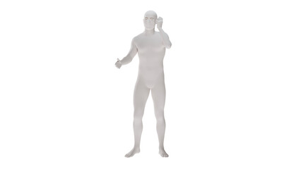 White plastic High resolution conceptual human 3D anatomy body 3d illustration isolated 