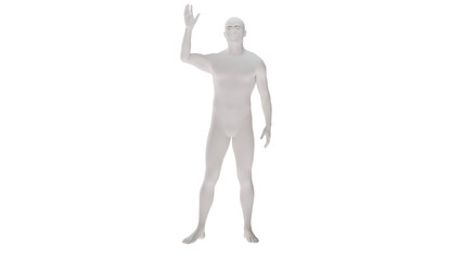 White plastic High resolution conceptual human 3D anatomy body 3d illustration isolated 