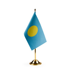 Small national flag of the Palau on a white background