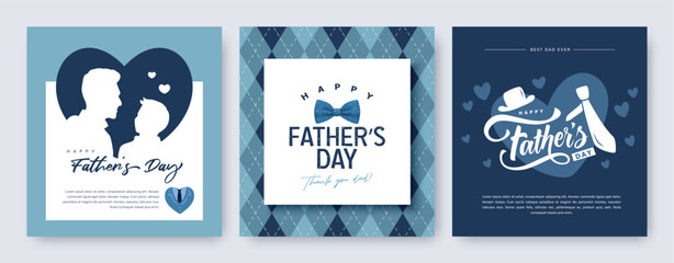 Set of 3 Father's Day greeting cards design