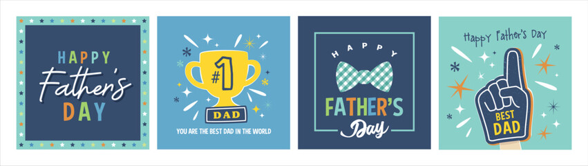 Set of 3 Father's Day greeting cards design