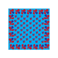Creative floral background design with blue and red color.