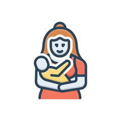 Color illustration icon for mothers 