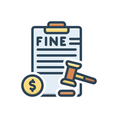 Color illustration icon for penalties   