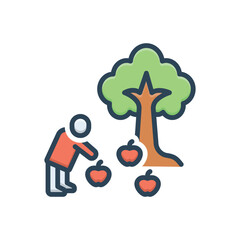 Color illustration icon for pick  collect 