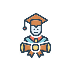 Color illustration icon for bachelor 
