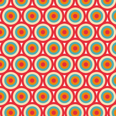 Mid Century Modern Style Pattern With Circles. Geometric Vintage Wallpaper