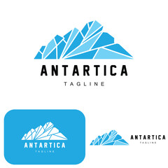Mountain Logo, Antarctic Iceberg Logo Design, Nature Landscape Vector, Product Brand Illustration Icon